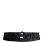 Black 100% Silk Wide Belt Waist Cummerbund