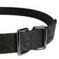 Black Logo Monogram Silver Metal Buckle Belt