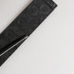 Black Logo Monogram Silver Metal Buckle Belt