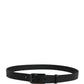 Black Calf Leather Gold Metal Buckle  Belt