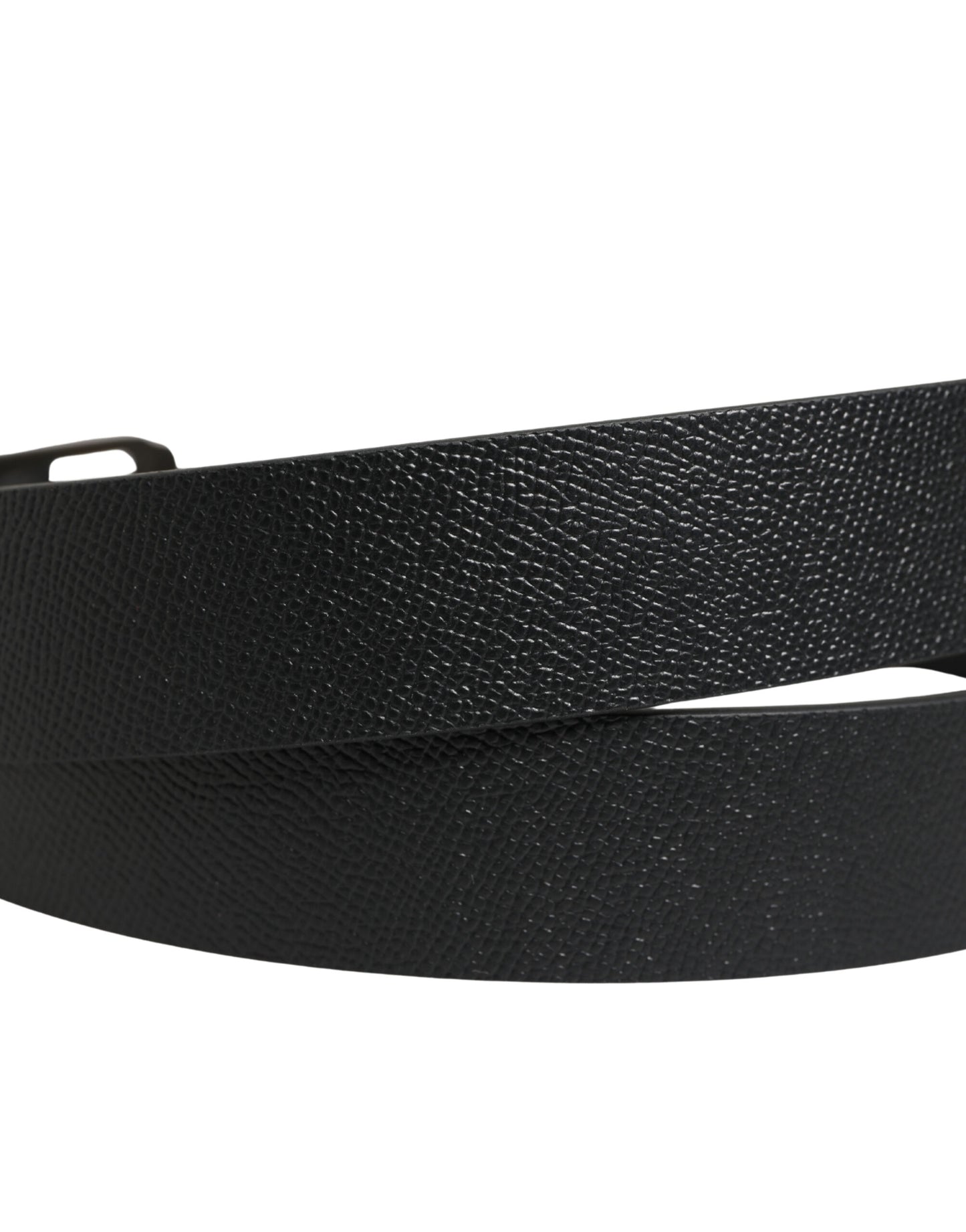 Black Calf Leather Gold Metal Buckle  Belt