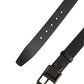 Black Calf Leather Gold Metal Buckle Belt