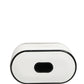 White Calf Leather Logo Print Flip Holder  Airpods Case