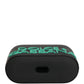 Black PVC Embossed Logo Flip Holder Women Airpods Case