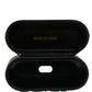 Black PVC Embossed Logo Flip Holder Women Airpods Case