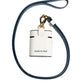 White Calf Leather Logo Flip Holder Strap Airpods Case