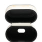 White Calf Leather Logo Flip Holder Strap Airpods Case