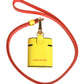 Yellow Calf Leather Logo Flip Holder Strap Airpods Case