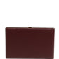Brown Calfskin Leather Clutch Evening Women Purse Bag