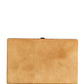 Beige Velvet Calf Leather Clutch Evening Women Purse Bag