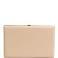 Beige Lambskin Leather Clutch Evening Women Purse Bag