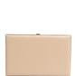 Beige Lambskin Leather Clutch Evening Women Purse Bag