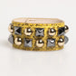 Yellow Leather Cuff Studded Embellished Bracelet