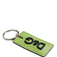 Green Calf Leather DG Logo Metal Ring Keyring Keychain