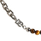 Silver Tone Brass Chain Beaded Gem DG Logo Bracelet