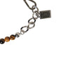 Silver Tone Brass Chain Beaded Gem DG Logo Bracelet