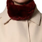 Red Lamb Fur Collar Women Neck Wrap 50cm x 8cm Scarf