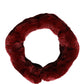 Red Lamb Fur Collar Women Neck Wrap 50cm x 8cm Scarf
