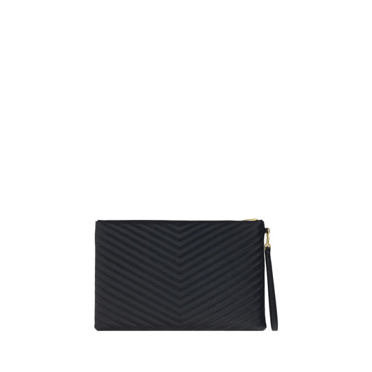 Black Calf Leather Bos Taurus Clutch Bag