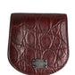 Burgundy Exotic Skin Condom Case Holder Pocket Wallet