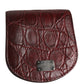 Burgundy Exotic Skin Condom Case Holder Pocket Wallet