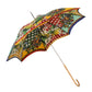 Multicolor Carretto Siciliano Print Collapsible Umbrella