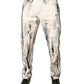 White Distressed Paint Print LooseDenim Jeans