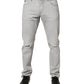 Light Gray Ripped Cotton Regular Denim Jeans
