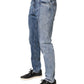 Two Tone Blue Cotton Regular Men Denim Jeans