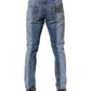 Two Tone Blue Cotton Regular Men Denim Jeans