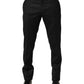 Black Wool Skinny Men Dress Trouser Pants