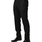 Black Wool Skinny Men Dress Trouser Pants