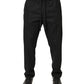 Black Wool Skinny Jogger Trouser Pants