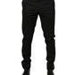 Black Cotton Skinny Men Dress Trouser Pants