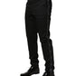 Black Cotton Skinny Men Dress Trouser Pants