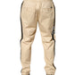 Beige Cotton Skinny Men Jogger Trouser Pants