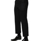 Black Stripes Wool Dress Formal Trouser Pants