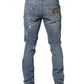 Blue Tattered Slim Fit Cotton Denim Jeans