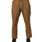 Brown Cotton Straight Chino Men Trouser Pants