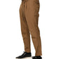 Brown Cotton Straight Chino Men Trouser Pants