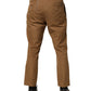Brown Cotton Straight Chino Men Trouser Pants