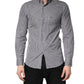 Gray Cotton Long Sleeves Button Down Dress Shirt