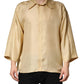 Yellow Silk Button Down Men Oversize Shirt