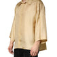 Yellow Silk Button Down Men Oversize Shirt