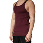 Maroon Sleeveless Round Neck Tank Top T-shirt