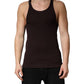 Brown Sleeveless Round Neck Tank Top T-shirt