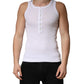 White Sleeveless Round Neck Tank Top T-shirt