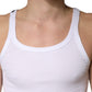 White Sleeveless Round Neck Tank Top T-shirt