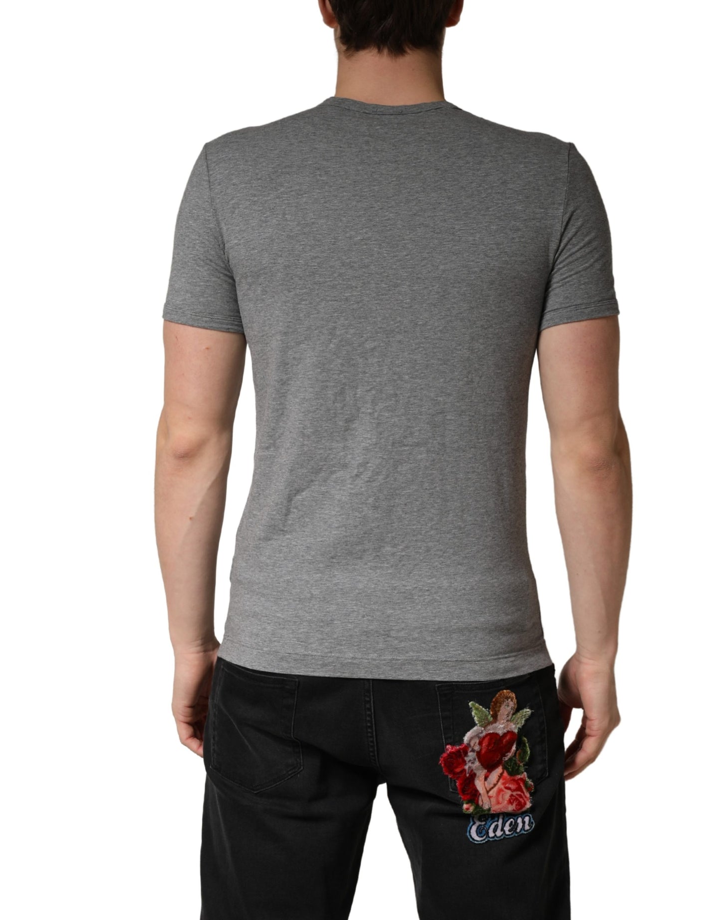 Gray DG Logo Crew Neck Men Underwear T-shirt