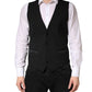 Black Wool Dress Men Formal Waistcoat Vest